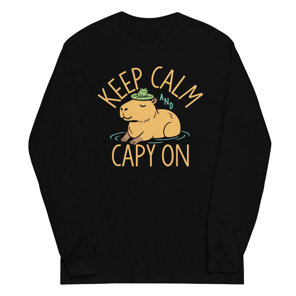 Keep Calm And Capy On Unisex Long Sleeve Tee product image 2