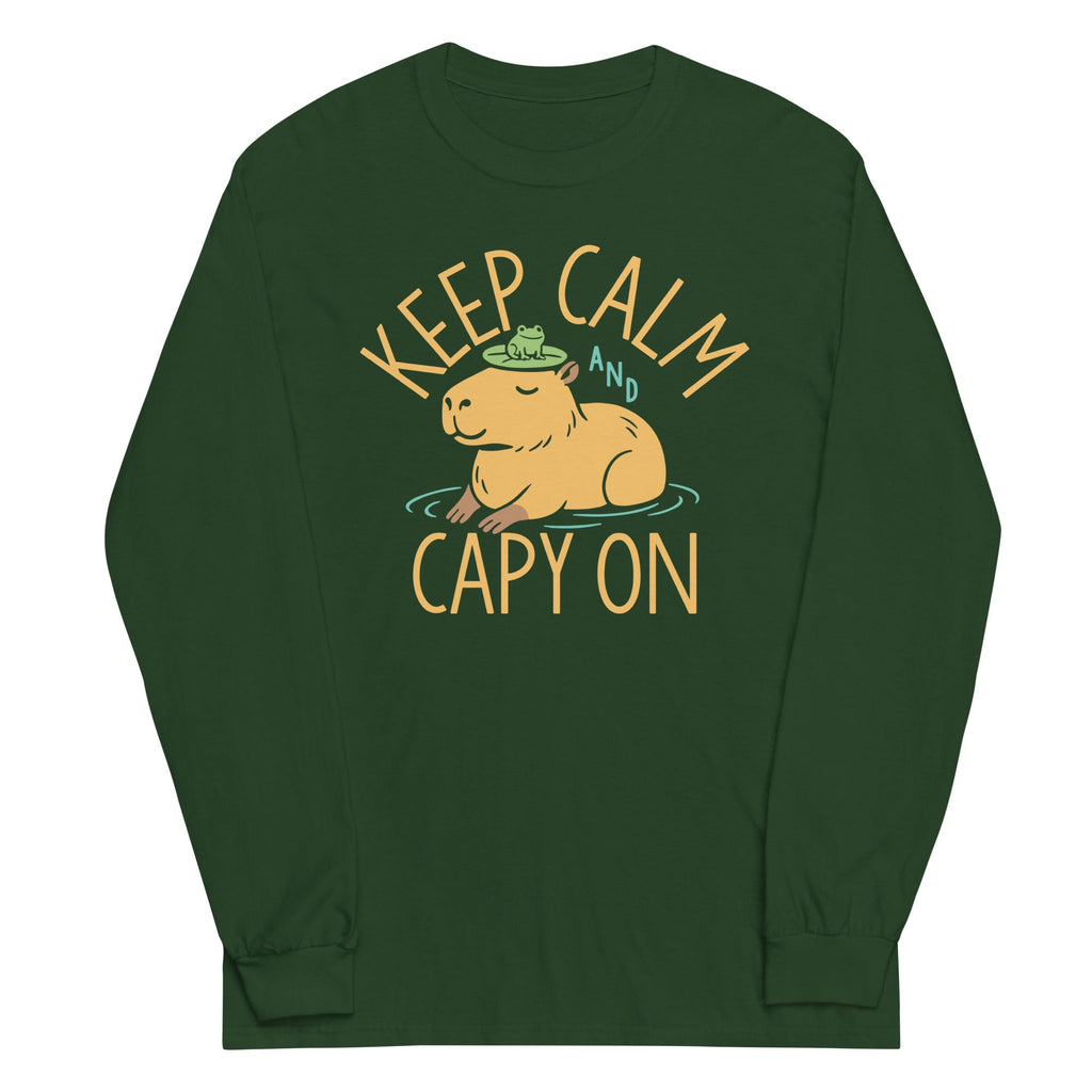 Keep Calm And Capy On Unisex Long Sleeve Tee product image 4