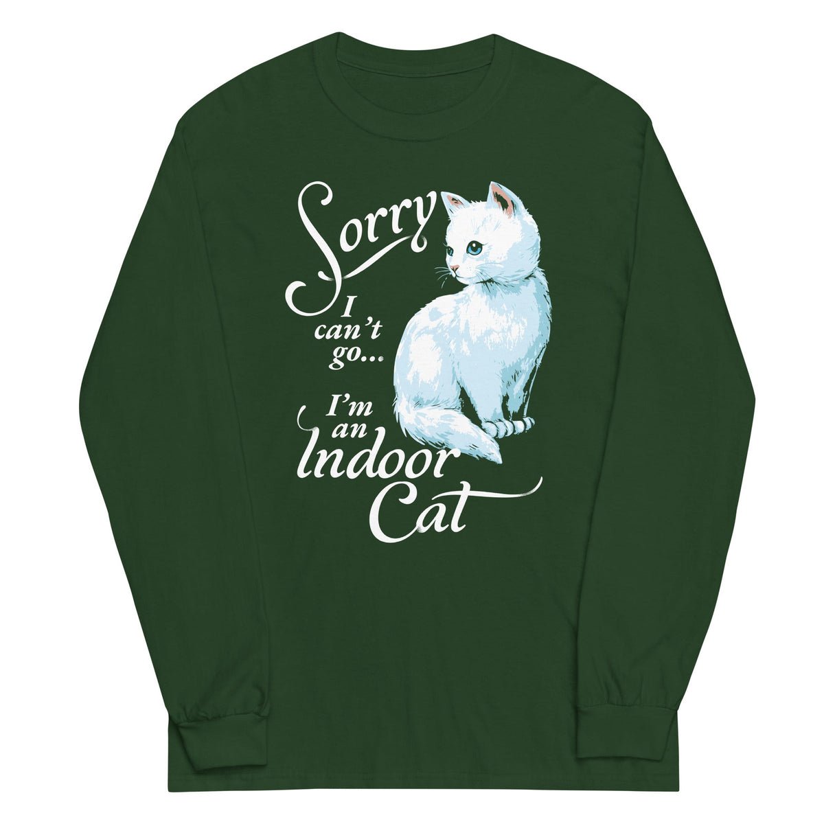 Sorry I Can't Go I'm An Indoor Cat Unisex Long Sleeve Tee product image 4