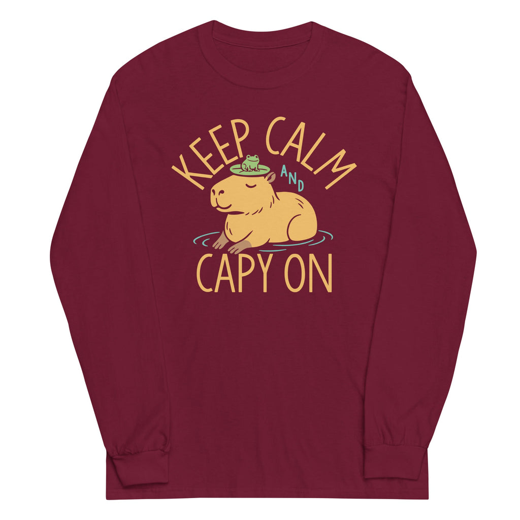 Keep Calm And Capy On Unisex Long Sleeve Tee product image 3