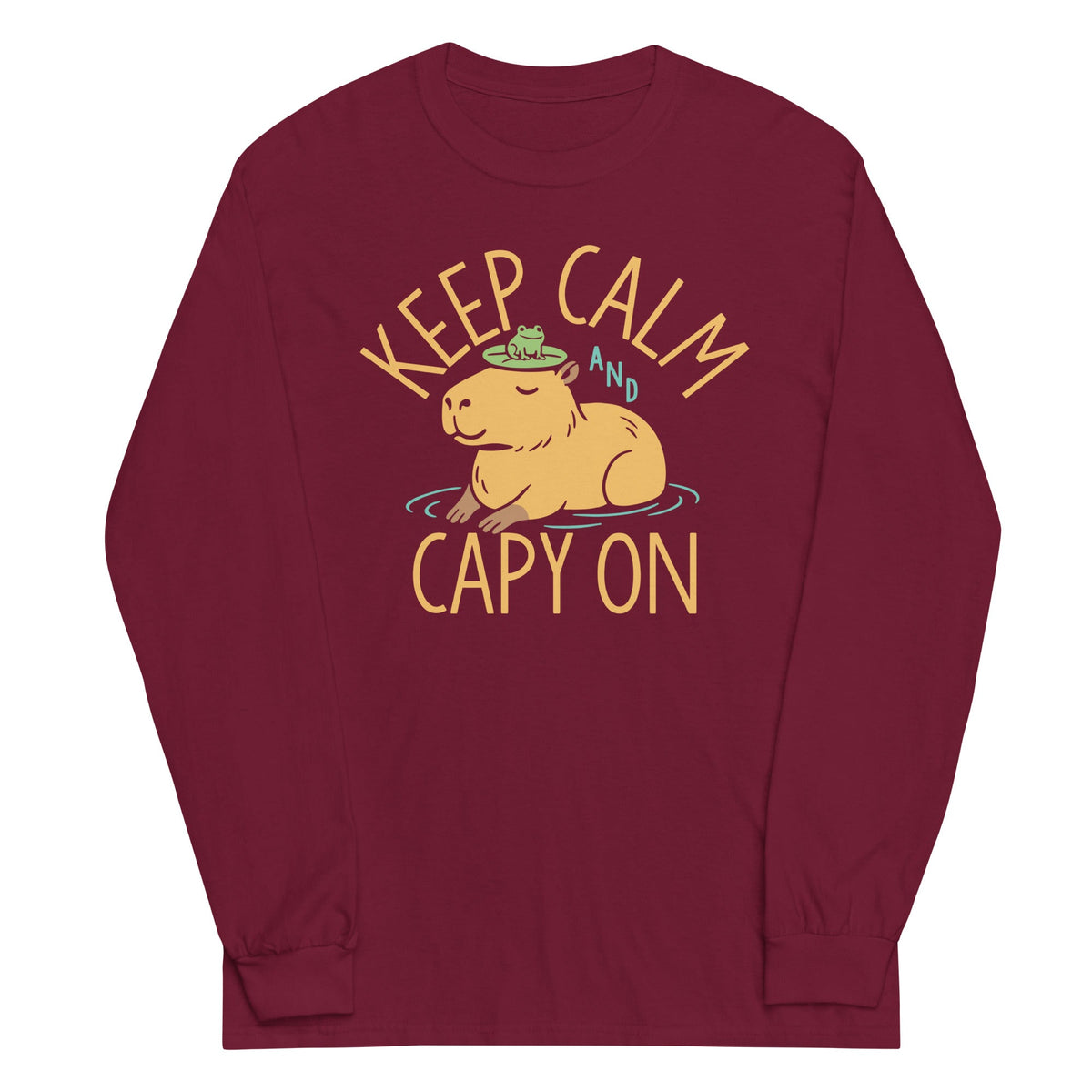 Keep Calm And Capy On Unisex Long Sleeve Tee product image 3