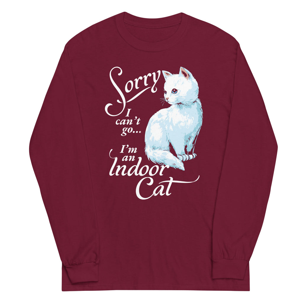 Sorry I Can't Go I'm An Indoor Cat Unisex Long Sleeve Tee product image 3
