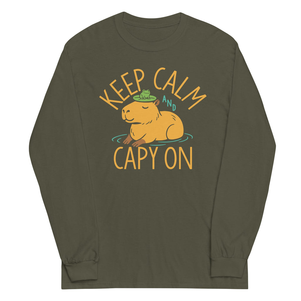 Keep Calm And Capy On Unisex Long Sleeve Tee product image 6