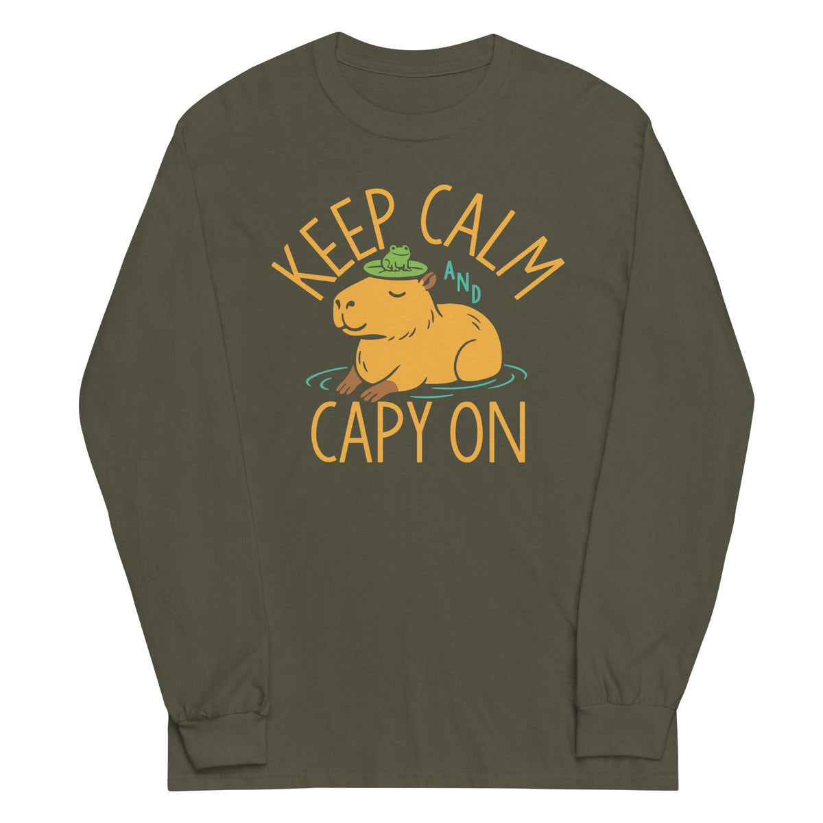 Keep Calm And Capy On Unisex Long Sleeve Tee product image 6