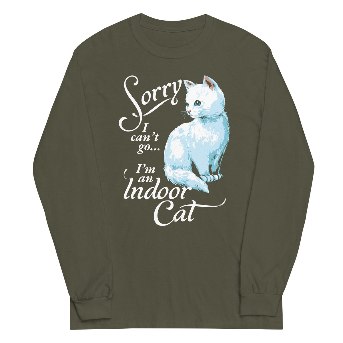 Sorry I Can't Go I'm An Indoor Cat Unisex Long Sleeve Tee product image 5