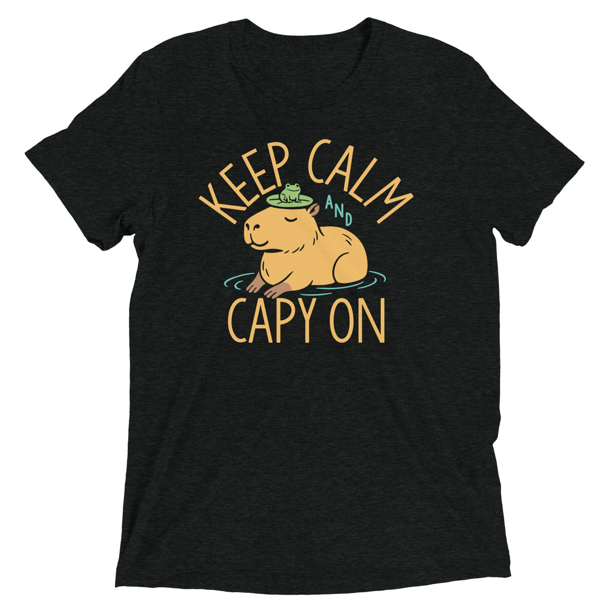 Keep Calm And Capy On Men's Tri-Blend Tee product image 2