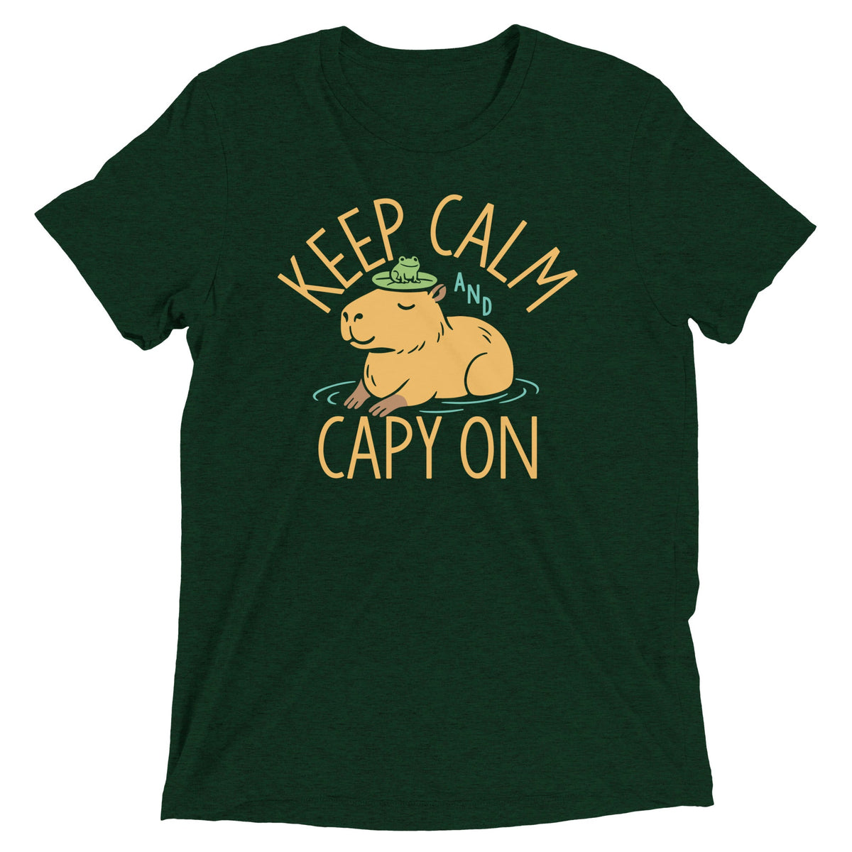 Keep Calm And Capy On Men's Tri-Blend Tee product image 3