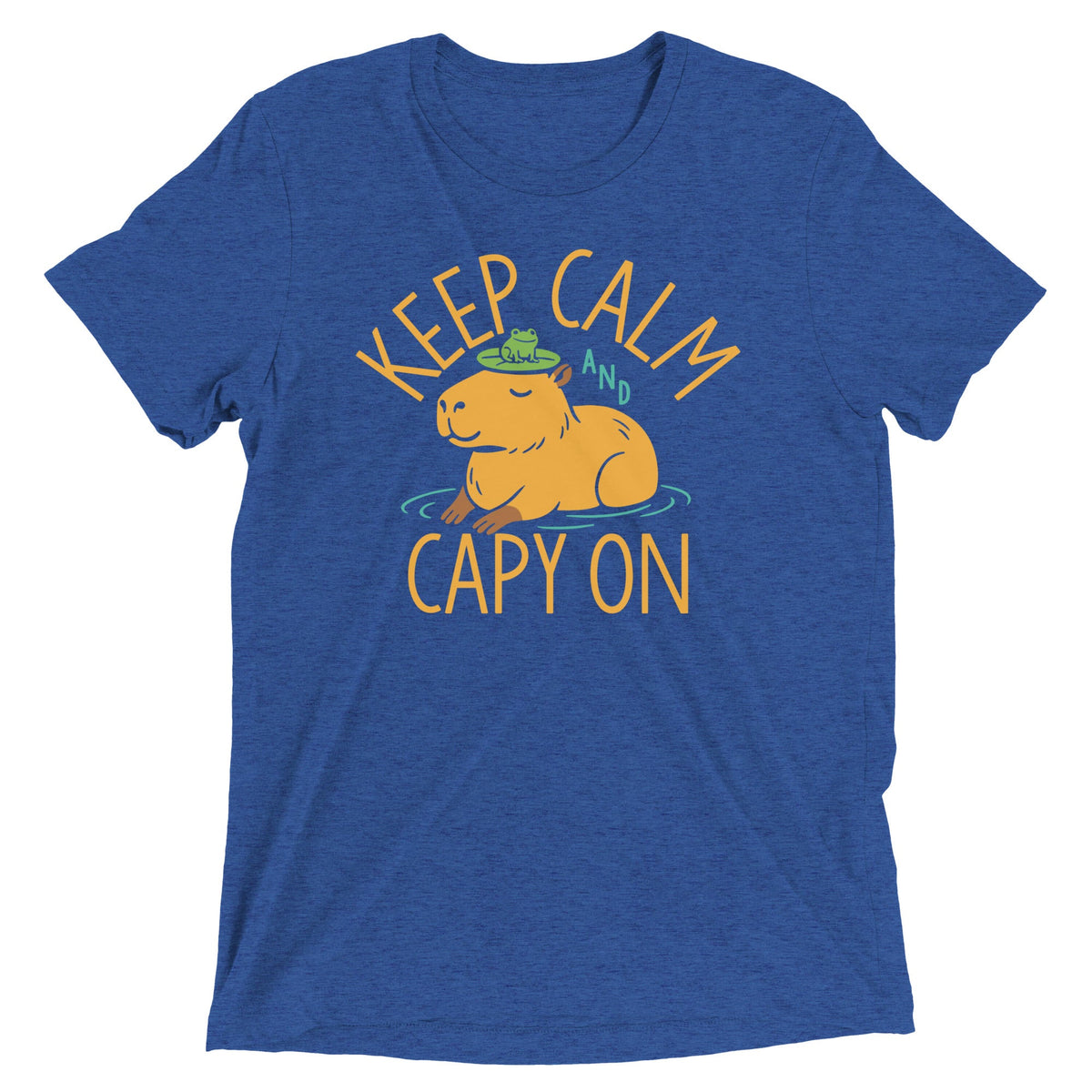 Keep Calm And Capy On Men's Tri-Blend Tee product image 5