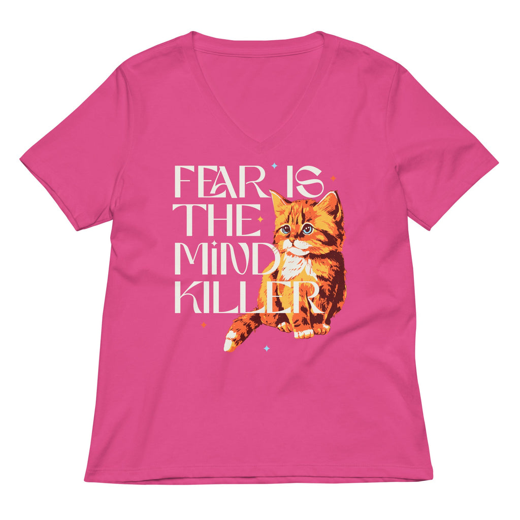 Fear Is The Mind Killer Cat Women's V-Neck Tee product image 6