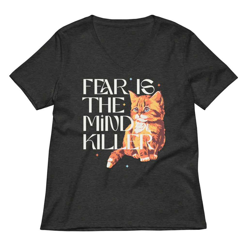 Fear Is The Mind Killer Cat Women's V-Neck Tee product image 1