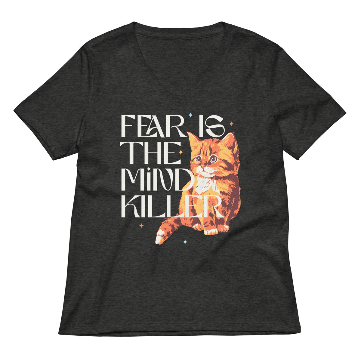 Fear Is The Mind Killer Cat Women's V-Neck Tee product image 1