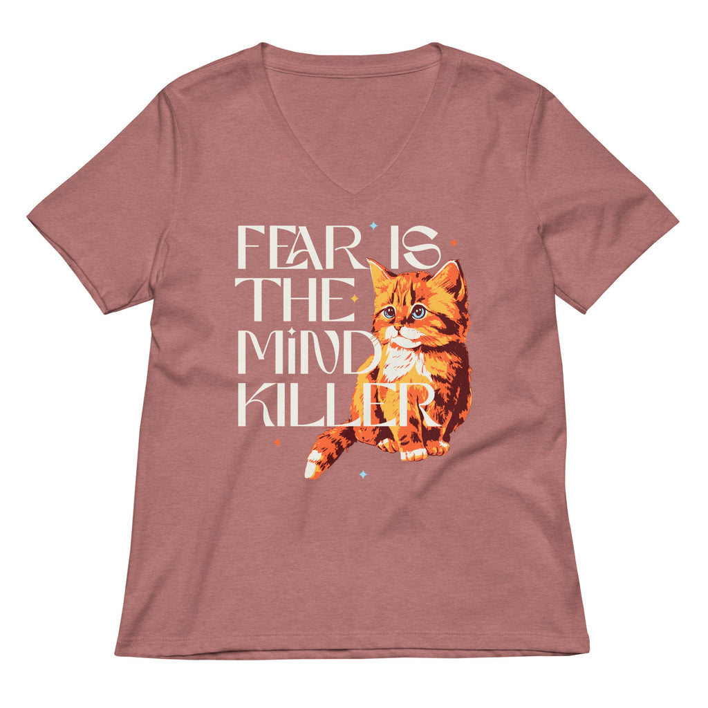 Fear Is The Mind Killer Cat Women's V-Neck Tee product image 5