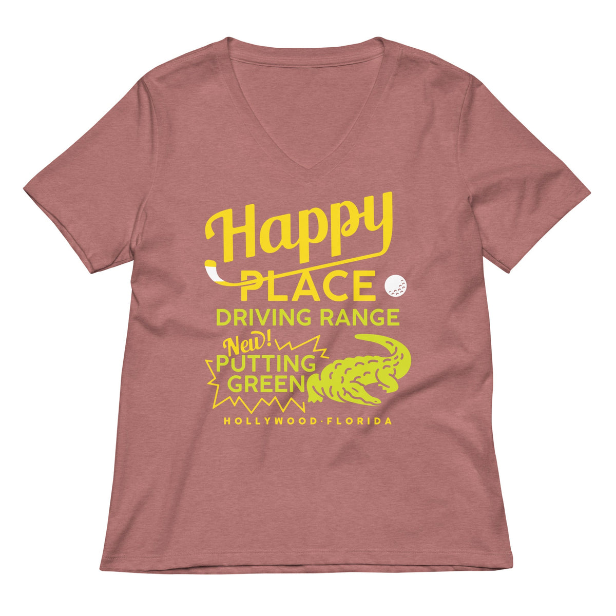 Happy Place Driving Range Women's V-Neck Tee product image 5