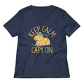Keep Calm And Capy On Women's V-Neck Tee product image 1