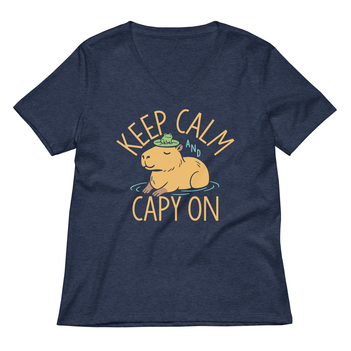 Keep Calm And Capy On Women's V-Neck Tee product image 1