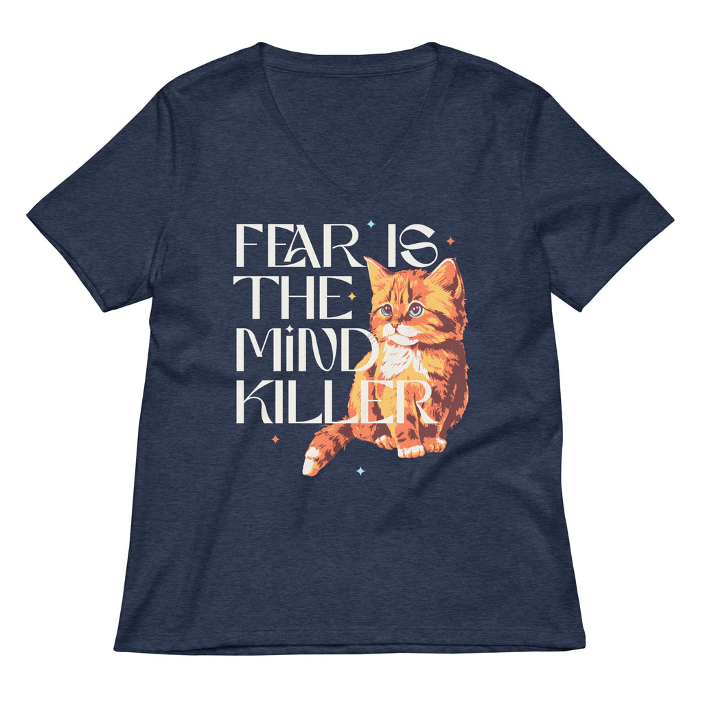 Fear Is The Mind Killer Cat Women's V-Neck Tee product image 3
