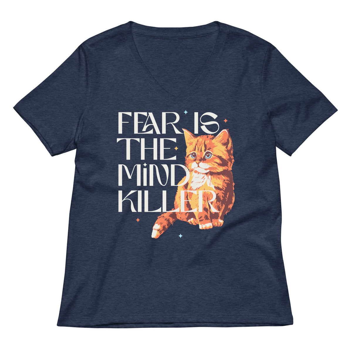 Fear Is The Mind Killer Cat Women's V-Neck Tee product image 3