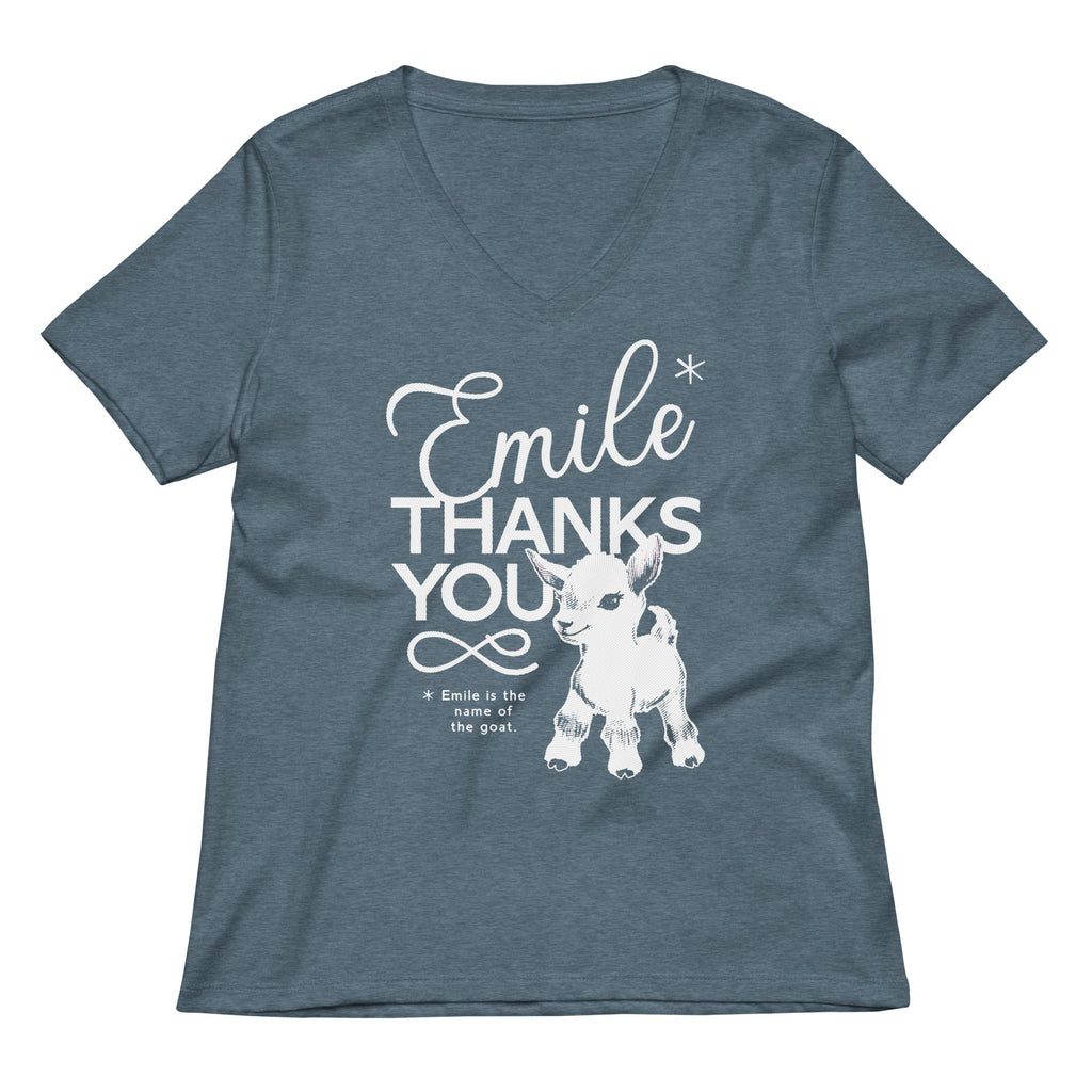 Emile Thanks You Women's V-Neck Tee product image 1