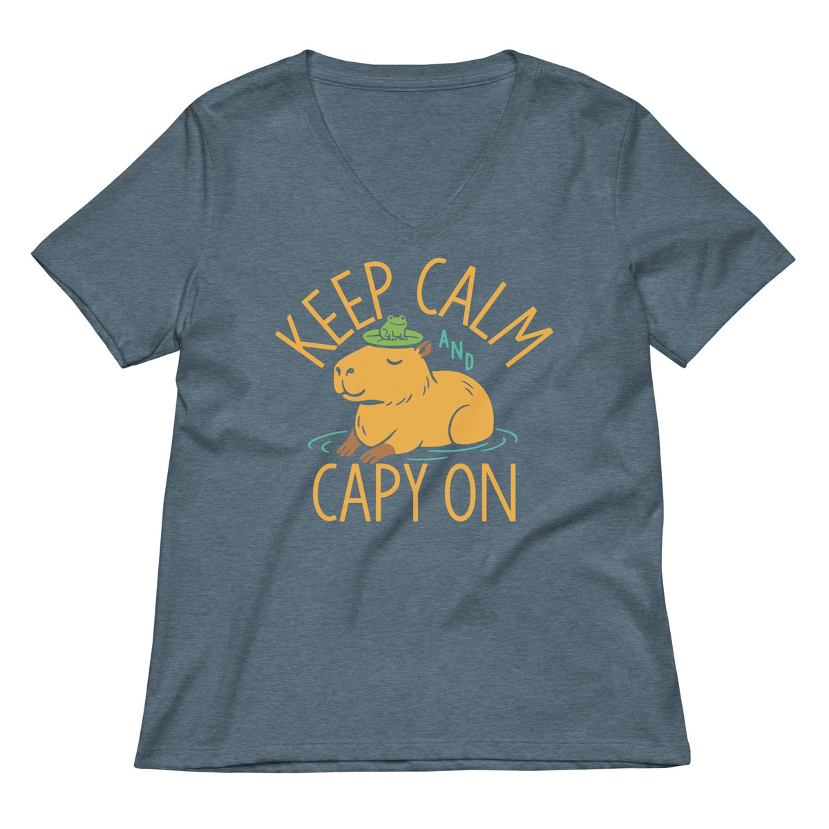Keep Calm And Capy On Women's V-Neck Tee product image 4