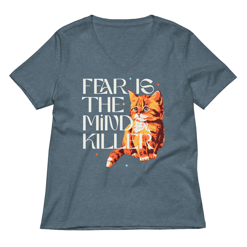 Fear Is The Mind Killer Cat Women's V-Neck Tee product image 4