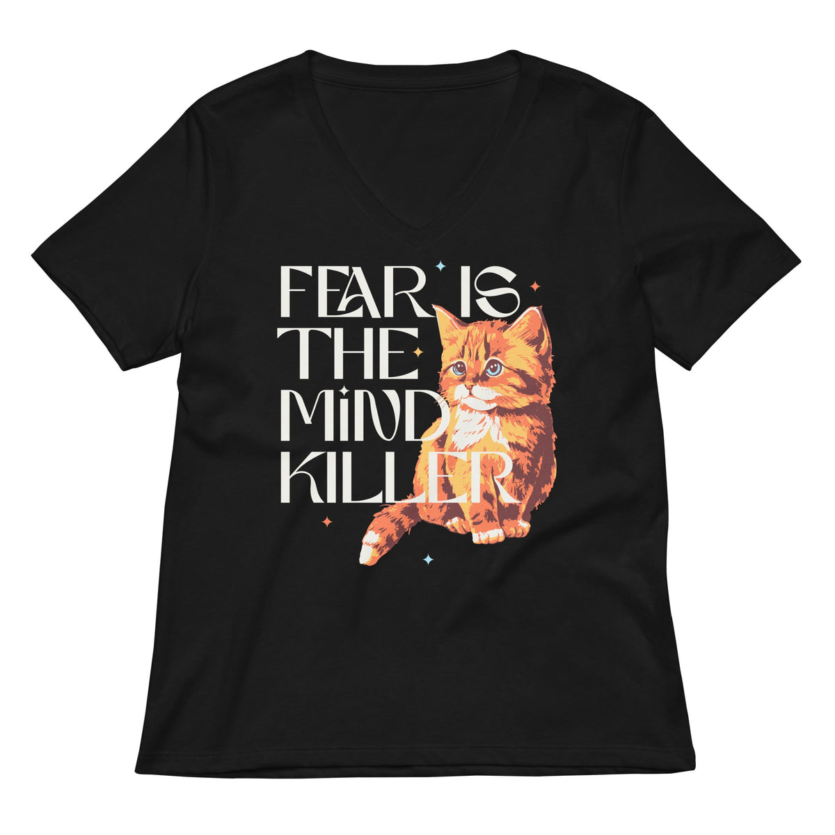 Fear Is The Mind Killer Cat Women's V-Neck Tee product image 2