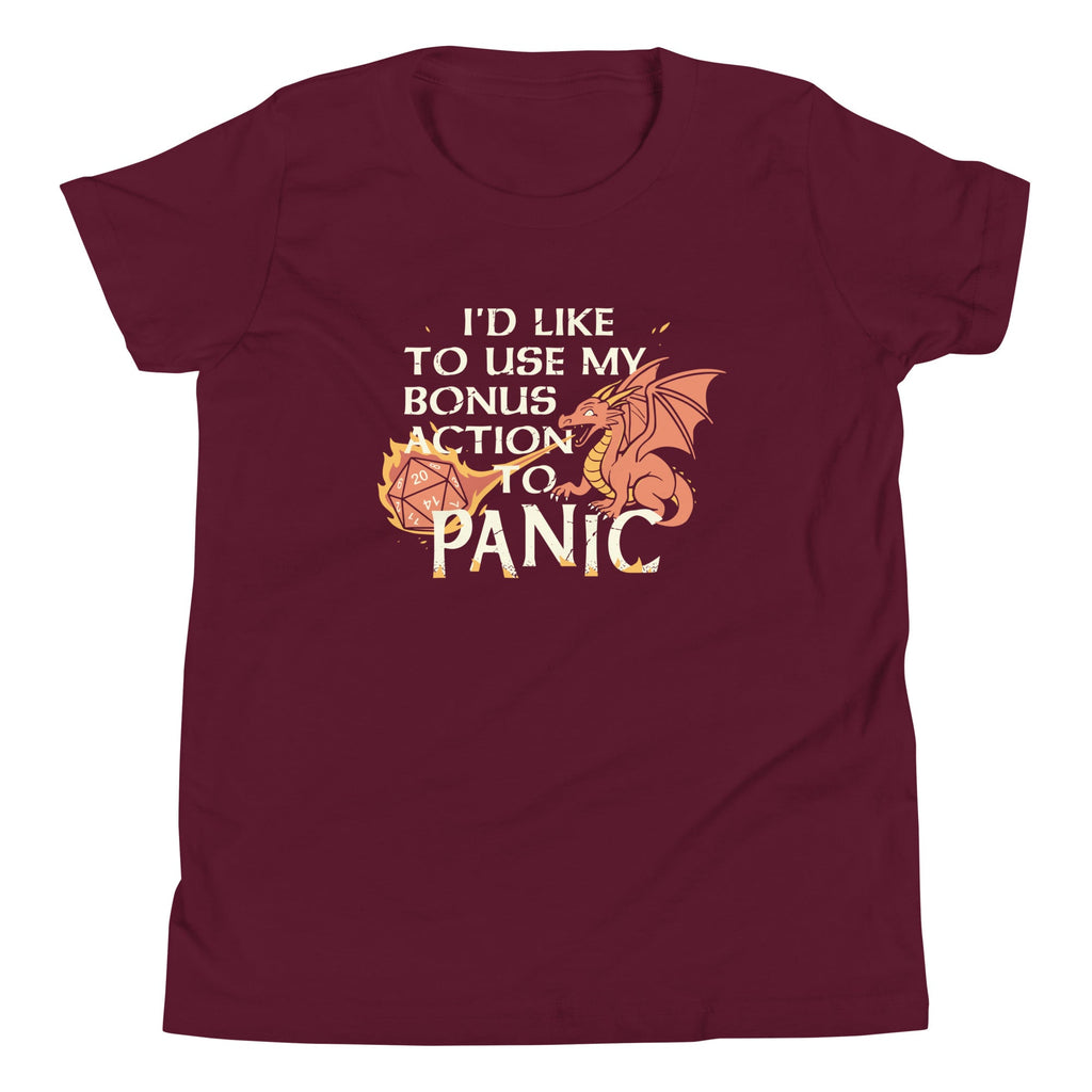 I'd Like To Use My Bonus Action To Panic Kid's Youth Tee product image 3