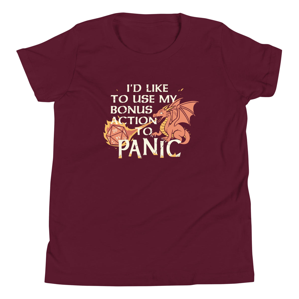 I'd Like To Use My Bonus Action To Panic Kid's Youth Tee product image 3